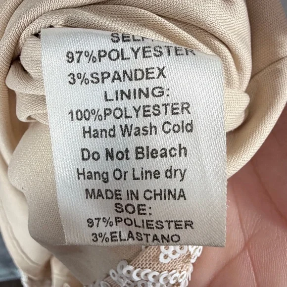 Windsor Nude White Sequin Bodycon Mini Dress Small - Picture 8 of 11